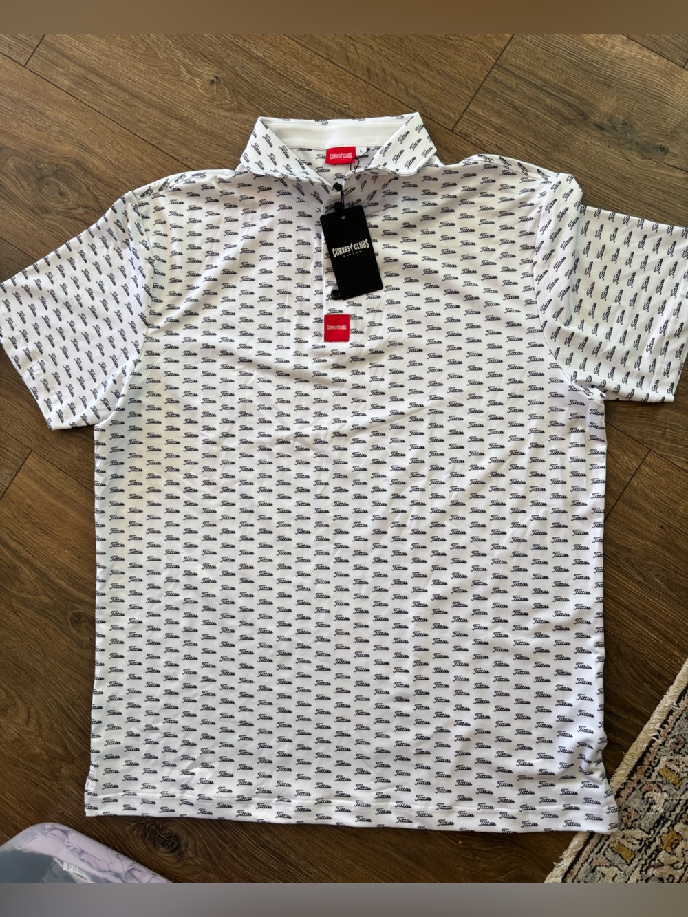 Titties Golf Polo (Logo Spoof) Allover Print Breathable Shirt Mens Large New